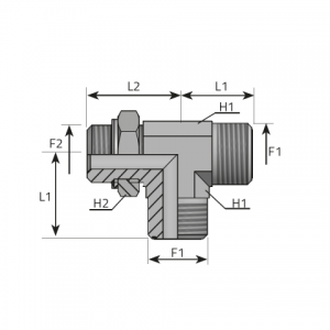 Run Tee male ORFS – adjustable male BSPP with O-ring. (TMO..MOG.B)